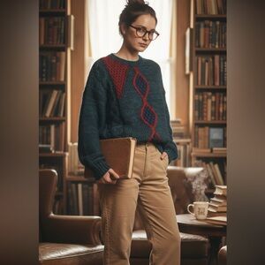 Circola Moda Vintage Acrylic Crochet Sweater L - Made in Korea - Coastal Grandma